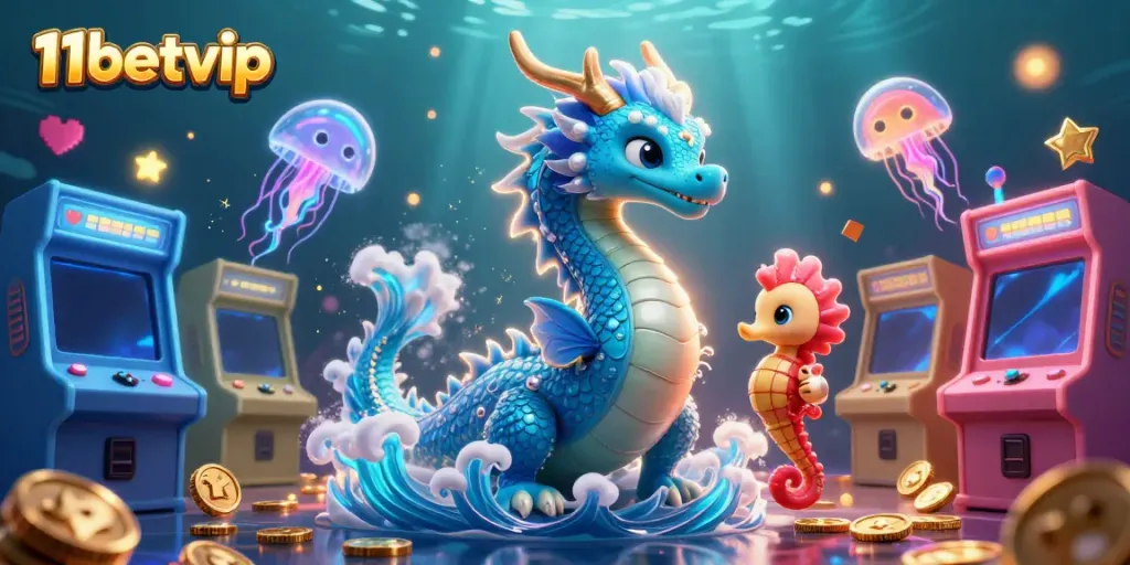 Experience thrilling wins at 11betvip with dazzling characters and exciting game elements illustrating a vibrant casino atmosphere.
