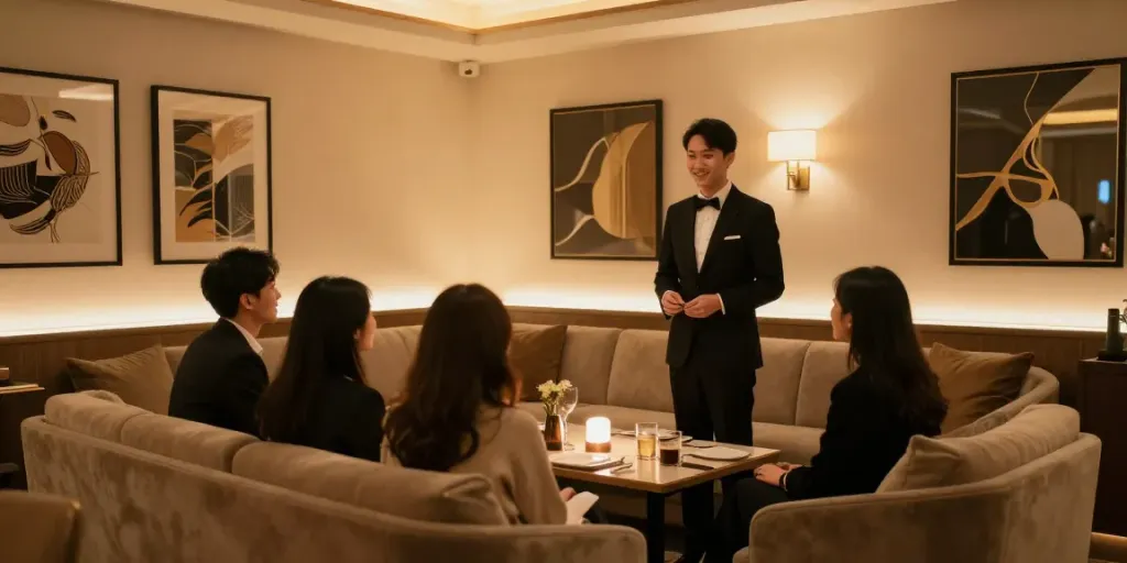 강남타이밍의 고급스러운 실내와 아늑한 분위기