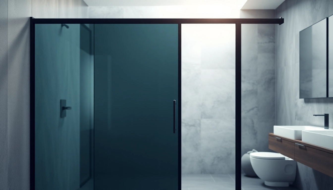 Enhance your bathroom style with a modern black shower sliding door, emphasizing sleek design features.