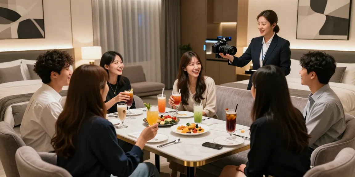강남구구단의 고급스러운 독립 룸에서 친구들과 즐거운 시간을 보내는 모습
