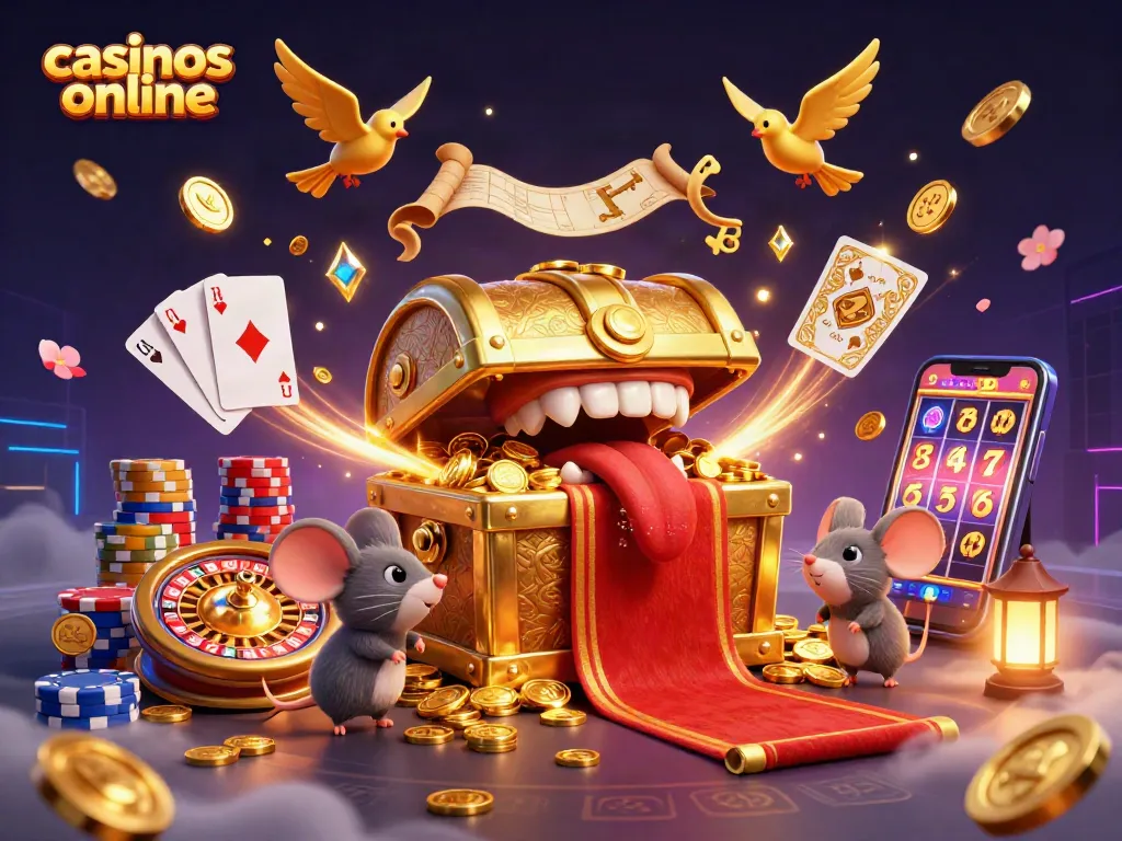Disfruta de casinos online con un cofre del tesoro que atrae con riqueza.