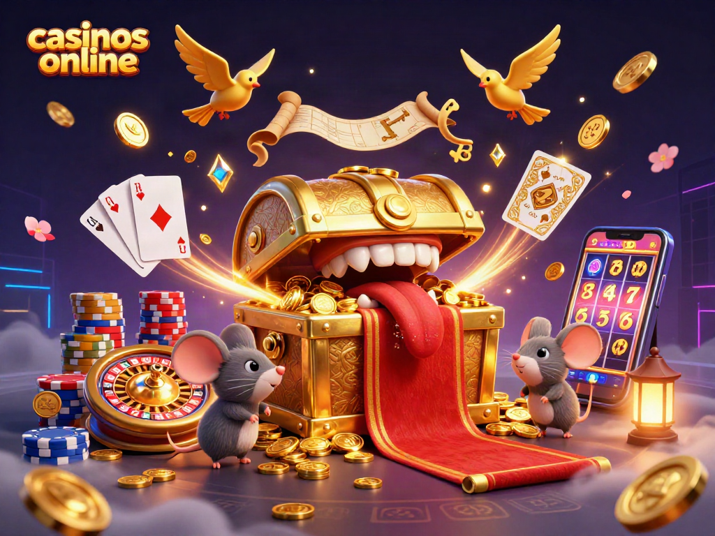 Disfruta de casinos online con un cofre del tesoro que atrae con riqueza.