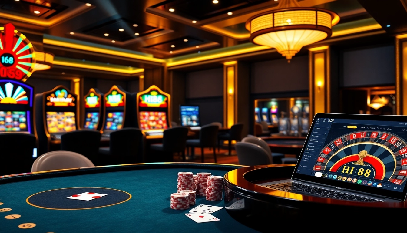 Experience thrilling gameplay at Hi88 with vibrant slot machines, poker tables, and exciting online betting.