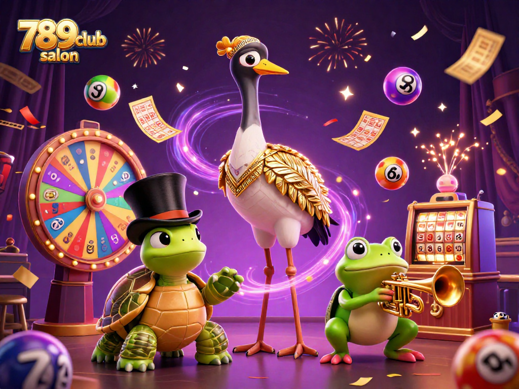 Experience fun and excitement with 789club salon at this vibrant 3D casino illustration.