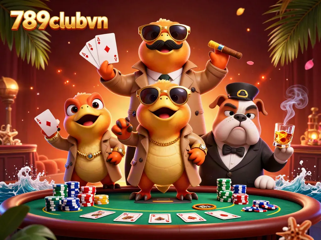 Join the fun at 789clubvn as three clever raptors attempt to sneak into a VIP casino lounge.