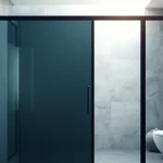 Enhance your bathroom style with a modern black shower sliding door, emphasizing sleek design features.