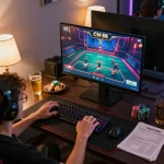 Engaging gameplay on CM 88 displayed on a desktop in a cozy home setup