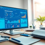 Analyze SEO Rank data on a professional digital workspace with analytics charts and graphs.