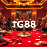 High-stakes poker action at tg88 casino, showcasing thrilling gameplay and vibrant atmosphere.
