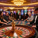 Experience the thrill of the 79king1 best roulette game as players cheer for winning bets.