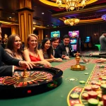 Experience the excitement of gaming at PS 99 with vibrant casino tables and modern slot machines.