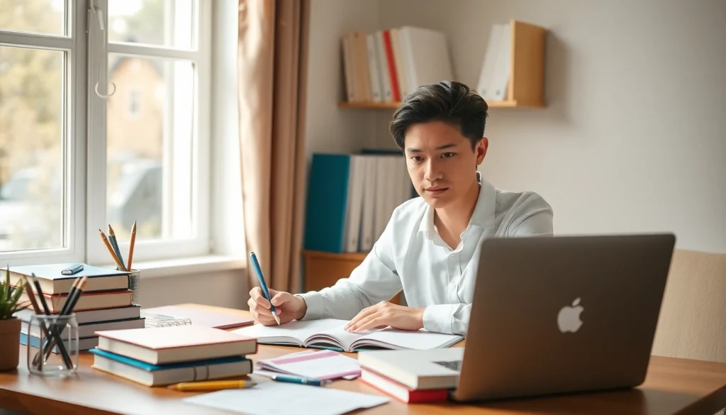 Student seeking exam assistance while studying in a cozy, well-lit environment.