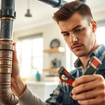 Engaging visual of whole house repiping services Tampa by a professional plumber in a modern setting.