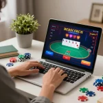 Player engaging in casino games online with vipwin79, showcasing vibrant gaming atmosphere and strategic play.