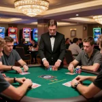 Players enjoying a strategic poker game at SC88, focused on winning tactics with colorful chips and cards.