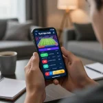 Tỷ lệ kèo nhà cái displayed on smartphone during online sports betting, showcasing odds and game selections.