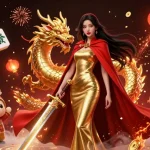 Experience thrilling gameplay at Net88 with a warrior queen surrounded by festive elements and casino themes.