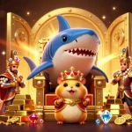 Join the fierce golden hamster king "nohu" as he rules over treasure and excitement in a vibrant casino adventure.