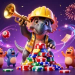 Engage in exciting games at okwin88 with vibrant casino elements and playful characters.
