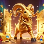 Spin the reels and collect treasures with alo8 in this vibrant casino digital illustration.