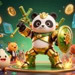 Engaging in dynamic gambling action with ek333, featuring a panda pilot in a vibrant casino setting.