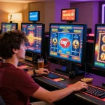 Engaged players enjoying games at casinos that accept credit cards, showcasing vibrant online casino atmosphere and exciting game options.