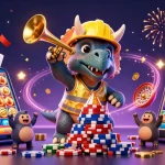 Gambarkan keseruan di SINGATOTO Daftar dengan triceratops membangun piramida chip poker.