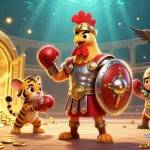 Experience the thrill of Nhà cái zbet with vibrant 3D characters and casino treasures in a colosseum arena.