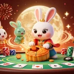 Experience the thrill of five88 with an enchanting illustration of a rabbit revealing poker chips.