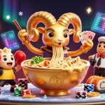 Xôi lạc deals cards with 3D anime characters, showcasing intense gambling excitement in a lively casino