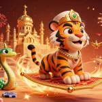 Experience thrilling casino action with bb44 in an ultra-detailed illustration of a sultan and magical elements.