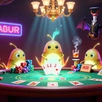 Play poker at O8's lively 3D casino illuminated by glowworms, showcasing vibrant gameplay elements.