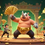 Engage with zbet com in a dynamic gambling arena featuring a sumo champion beetle and golden coins.