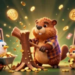 Experience the excitement of TR88 CHÍNH THỨC with a cartoon beaver and friends celebrating a jackpot in a vibrant casino scene.