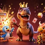Experience thrilling slot gacor action with friendly dinosaurs and jackpot celebrations!