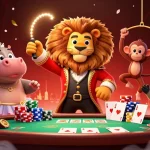 Experience thrilling poker action with lương sơn characters in a vibrant, dynamic casino illustration.