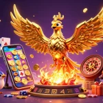 Experience the thrill at nhà cái 69VN with a dynamic golden phoenix and vibrant casino elements.