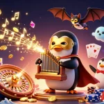 Experience thrilling gaming excitement at KK55 with colorful casino elements and energetic characters.
