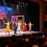 ROKOK88 theatre performance scene with vibrant actors and dynamic set design.